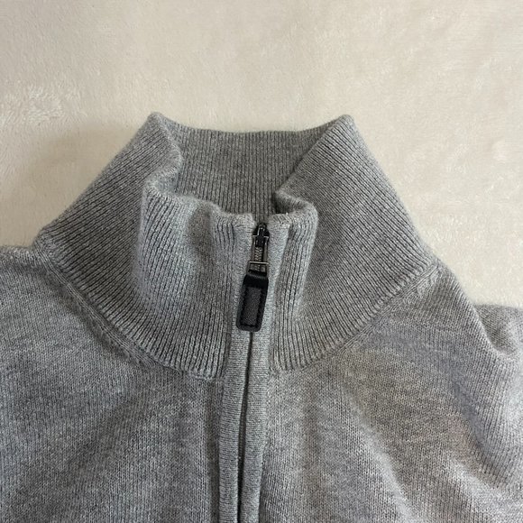 Jos A Bank Sweater Gray Traveler Pima Cotton 1/4 Zip Mock Neck Men’s Small - Picture 4 of 8